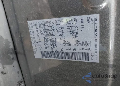 2017 Nissan Rogue Sv z USA, uszkodzony, nr VIN 5N1AT2MV5HC753400